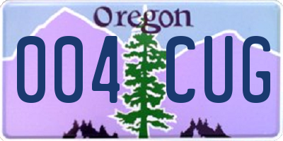 OR license plate 004CUG