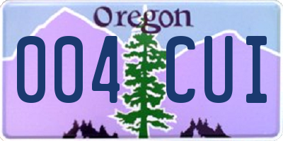 OR license plate 004CUI