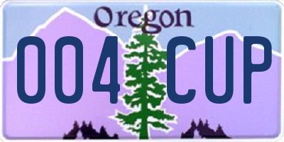 OR license plate 004CUP