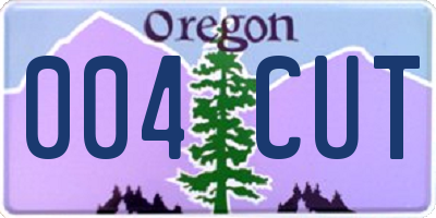 OR license plate 004CUT