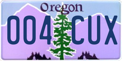 OR license plate 004CUX
