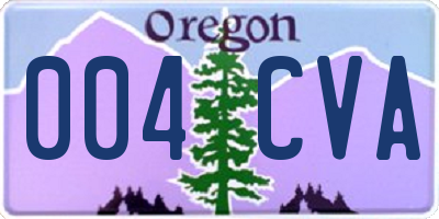 OR license plate 004CVA