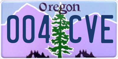 OR license plate 004CVE