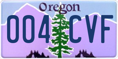 OR license plate 004CVF