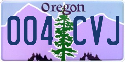 OR license plate 004CVJ