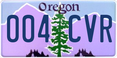 OR license plate 004CVR