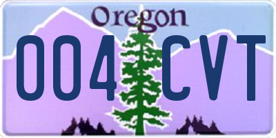 OR license plate 004CVT