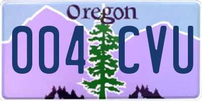 OR license plate 004CVU