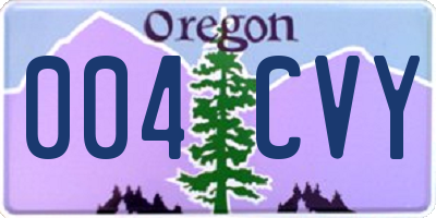 OR license plate 004CVY