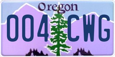 OR license plate 004CWG