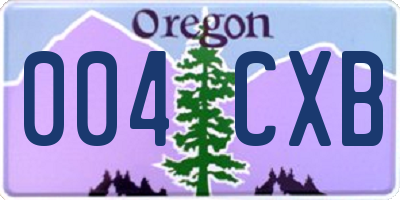 OR license plate 004CXB