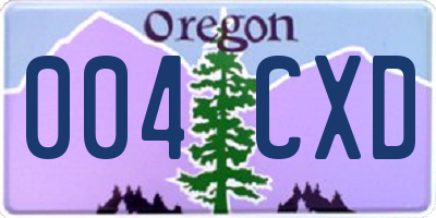 OR license plate 004CXD
