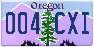 OR license plate 004CXI