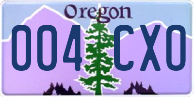 OR license plate 004CXO