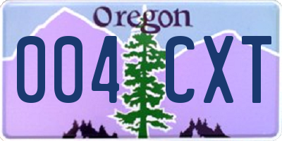 OR license plate 004CXT