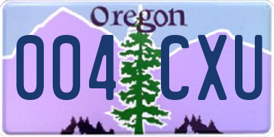 OR license plate 004CXU