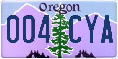 OR license plate 004CYA