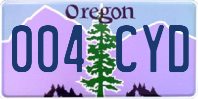 OR license plate 004CYD