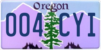 OR license plate 004CYI