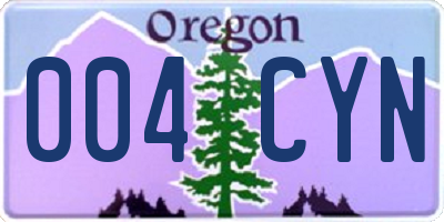 OR license plate 004CYN