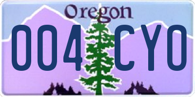 OR license plate 004CYO