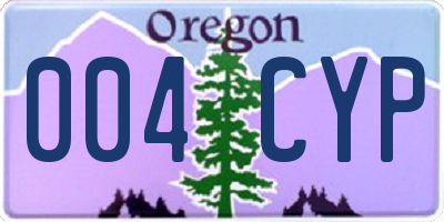 OR license plate 004CYP
