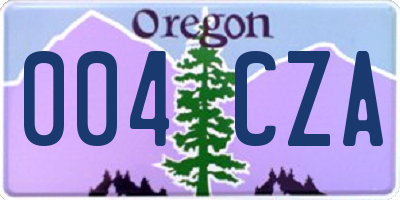OR license plate 004CZA