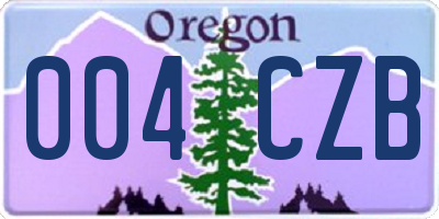 OR license plate 004CZB