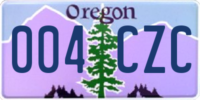 OR license plate 004CZC