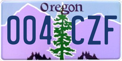OR license plate 004CZF