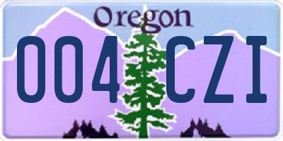 OR license plate 004CZI