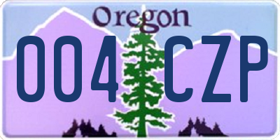 OR license plate 004CZP