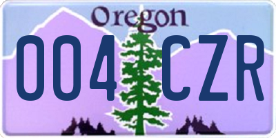 OR license plate 004CZR