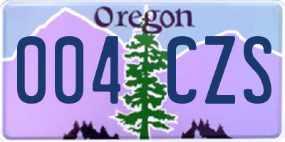 OR license plate 004CZS