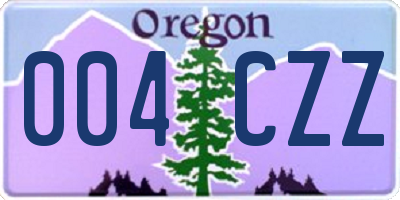 OR license plate 004CZZ