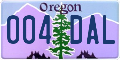 OR license plate 004DAL
