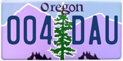OR license plate 004DAU