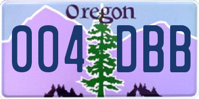 OR license plate 004DBB