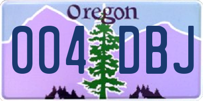 OR license plate 004DBJ