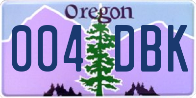 OR license plate 004DBK