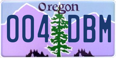 OR license plate 004DBM
