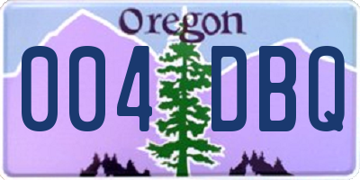 OR license plate 004DBQ