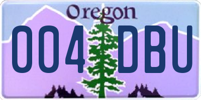 OR license plate 004DBU