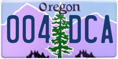 OR license plate 004DCA