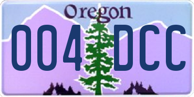 OR license plate 004DCC