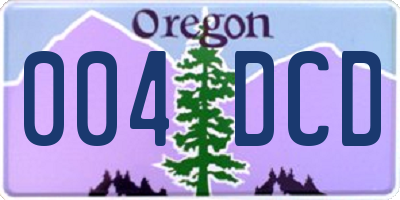 OR license plate 004DCD