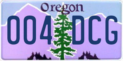OR license plate 004DCG