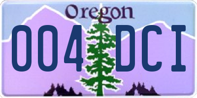 OR license plate 004DCI
