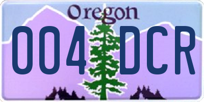 OR license plate 004DCR