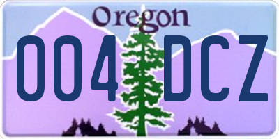 OR license plate 004DCZ